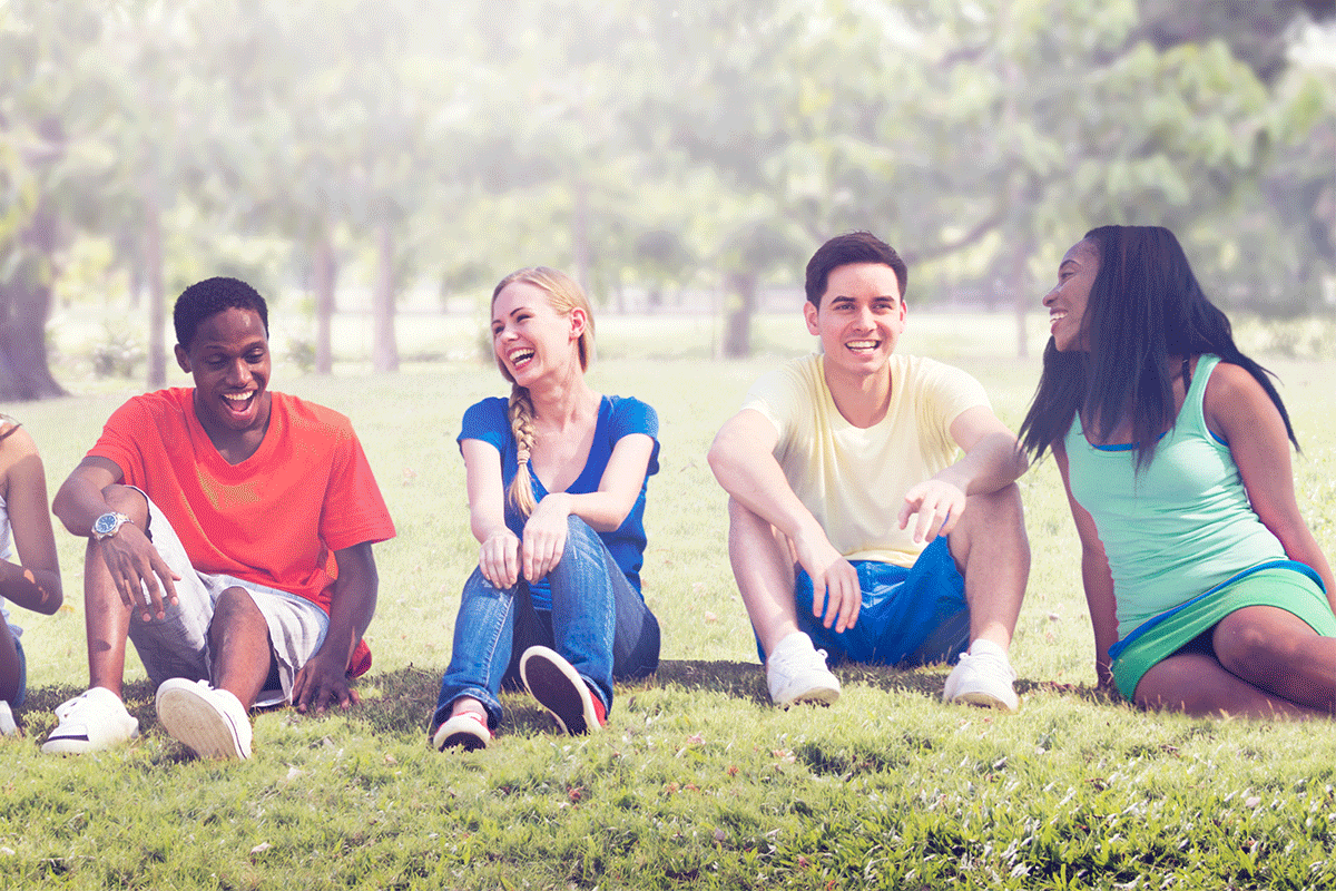 school holidays for students sitting in the park