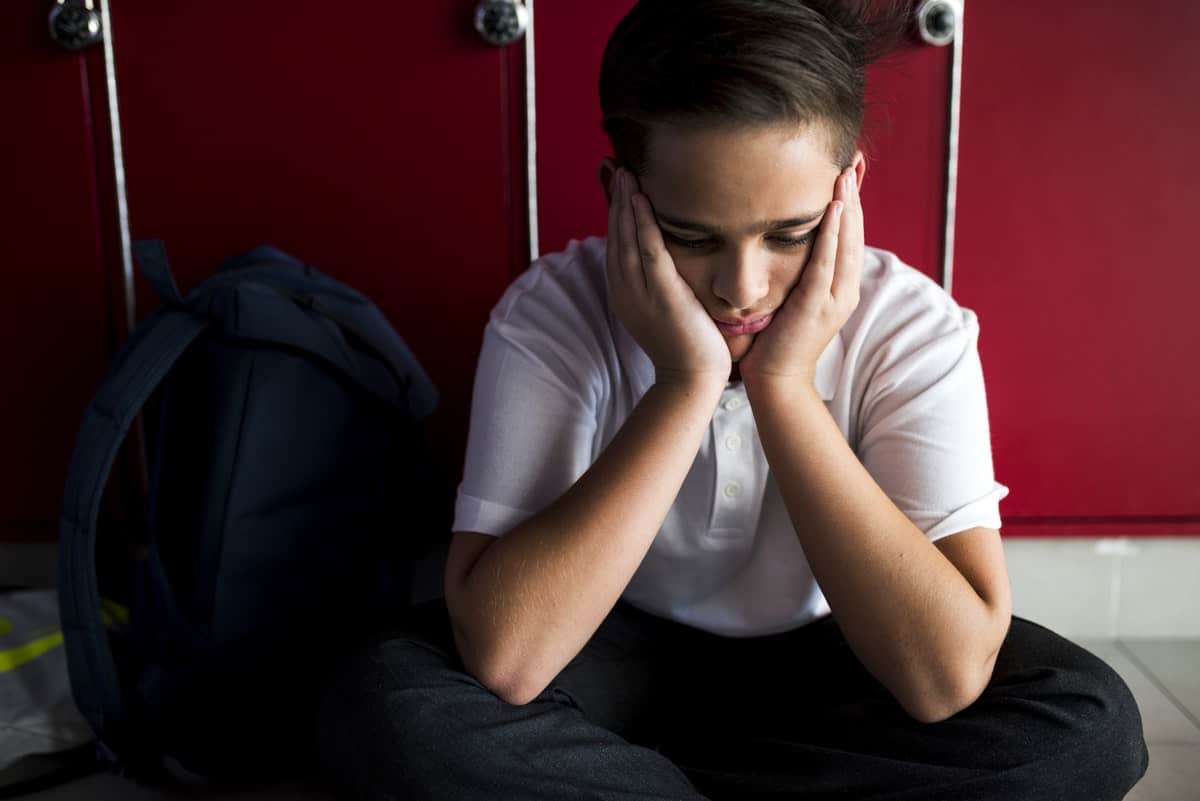 anxious student worrying about being in school